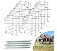 SWANEW Recinzione per Laghetti e Giardino in Metallo - per Conigli e Cani - 22 Pezzi: 10 Elementi di Recinzione e 12 Accessori