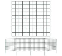 SWANEW Recinzione per laghetti, recinzioni da giardino, in metallo, recinzione, recinzione, recinzione, coniglio, recinzione per cani, recinzione, stagno, 22 pezzi, 10 elementi di recinzione e 12