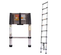 SWANEW - Scala telescopica in alluminio, 2,6 m, allungabile, pieghevole, antiscivolo, multiuso, adatta per la casa, portata massima di 150 kg