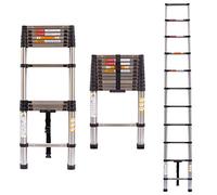 SWANEW - Scala telescopica in alluminio, 3,2 m, allungabile, pieghevole, antiscivolo, multiuso, adatta per la casa, portata massima di 150 kg