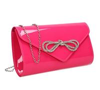 SwankySwans Eloise Patent - Pochette da donna per feste, balli, matrimoni, serate, Fucsia, One Size