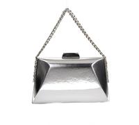 SwankySwans Ophelia Faux Leather Box Clutch Bag, Silver, Pochette Donna, Argento, Small