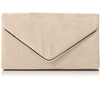 SwankySwans - Pochette da donna con busta Oscar in pelle scamosciata, per feste e balli, Beige (Beige (nude)), Taglia unica