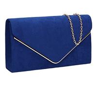 SwankySwans - Pochette da donna con busta Oscar in pelle scamosciata, per feste e balli, Blu (Blu (blu reale).), Taglia unica