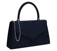 SwankySwans - Pochette da donna Kendall in pelle scamosciata, borsa envelope, per feste e balli, blu navy, Taglia unica