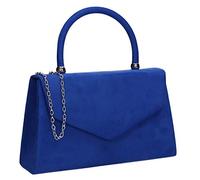SwankySwans - Pochette da donna Kendall in pelle scamosciata, borsa envelope, per feste e balli, Blu reale, Taglia unica