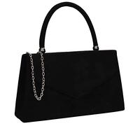 SwankySwans - Pochette da donna Kendall in pelle scamosciata, borsa envelope, per feste e balli, Nero , Taglia unica