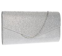 SwankySwans Montary-Pochette Glitterata con Strass, Frizione Donna, Argento (Argento), One Size