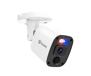 Swann Add-On DVR lampeggiante Light Bullet Camera con sensore Spotlight, video 4K UHD, design interno o esterno, visione notturna a colori dal tramonto all'alba Plus True Detect calore, rilevamento
