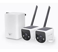 Swann MaxRanger4K Sistema di sicurezza NVR wireless, kit a 2 camme con pannelli solari, Wi-Fi a lunga distanza, rilevamento persona/veicolo, visione notturna a colori, archiviazione locale, senza