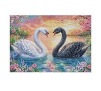 Swans Under Cherry Blossoms at Dusk Puzzle 300 Pezzi Per Lui Amici E Colleghi Rompicapo Sfida Impossibile Giochi Da Tavolo Serate in Gruppo Regalo Natale 2025 300 PCS