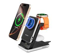 SwanScout Caricatore Wireless per iPhone, 5000mAh Power Bank Compatibile con MagSafe, 3 in 1 Stazione di Ricarica per iPhone Air/17/16/15/14/13/12, per Apple Watch/Airpods, 304M (Nessun Adattatore)