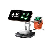 SwanScout Caricatore Wireless per iPhone con MagSafe, 3 in 1 Stazione di Ricarica Magnetica Wireless Charger per iPhone 17/Air/16/15/14/13, Apple Watch 11/10/9/Ultra 3/SE 3, AirPods, 712M(No Adapter)