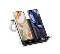 SwanScout Caricatore Wireless per Pixel Watch 3/2/Fitbit Versa 4/3/Sense 2 (Non per Google Watch 4/1), Stazione di Ricarica Doppio per Google 9 Pro Fold/9 Pro XL/9 Pro/9a/9/8/Buds, SwanScout 710G2