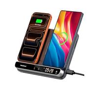 SwanScout Doppia stazione di ricarica induttiva per 2 telefoni cellulari, 30 W, doppia stazione di ricarica per iPhone 16/15/14/13/12