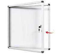 Swansea Bacheca Magnetica 6XA4, Bacheca da parete con Anta Battente per Interni in Alluminio con Chiavi, 67X72cm