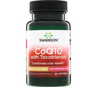 Swanson CoQ10, 100 mg (con 10 mg di tocotrienoli), 60 capsule molli Coenzima Q10 con complesso di tocotrienoli, integratore alimentare