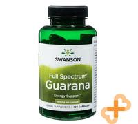 Swanson Guaranà 500mg 100 Pillole Energia Supporto Integratore Alimentare
