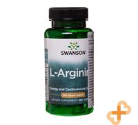 Swanson L-ARGININE 500mg 100 Pillole Energia & Cardiovascolare Integratore