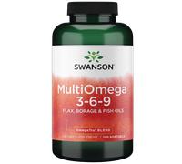 Swanson MultiOmega 3-6-9 Olio di lino, borragine e pesce, 120 capsule
