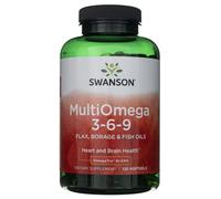 Swanson MultiOmega 3-6-9 Olio di lino, borragine e pesce, 120 capsule