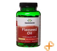 Swanson Olio di Semi di Lino 1000mg 100 Pillole Cardiovascolare Integratore