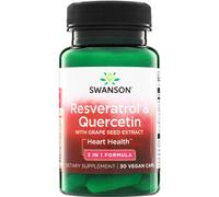 Swanson Resveratrolo e Quercetina, 30 capsule vegetali Quercetina, resveratrolo ed estratto di semi d'uva, integratore alimentare
