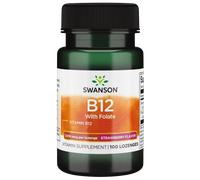 Swanson Vitamina B12 con folato, 1000 mcg, aroma fragola
