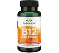 Swanson, vitamina B12 with Folate, gusto fragola, 1.000mcg, 250 pastiglie