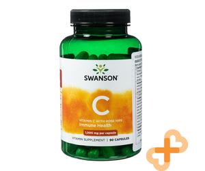 Swanson Vitamina C con Rosa Hips 90 Pillole Immune Supporto Supplemento 1000mg