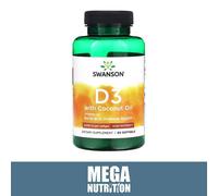 Swanson Vitamina D-3 Con Cocco Olio Aiuto Osso & Denti Salute 2000 Iu 60 Softgel