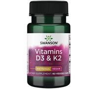 Swanson, vitamina D3 e K2, 2.000 UI e 75mcg, 60 capsule (spedizione lampo)