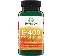 Swanson Vitamina E con Selenio, 400 UI, 90 capsule molli Vitamina E e selenio da lievito di selenio, integratore alimentare