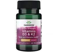 SWANSON Vitamine extra forti D3 (5000 UI) e K2 (100 mcg) 60 Pc