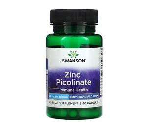 Swanson Zinc Picolinate 22 mg - 60 caps, Body Preferred Form, supporto per la salute e il sistema immunitario