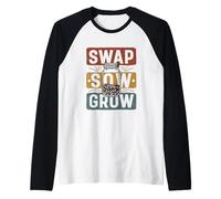 Swap Sow Grow Seed Swap Day Grafica Maglia con Maniche Raglan