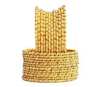 Swara Creations 24 braccialetti Kada dorati a pois in filo di seta, per donne e ragazze