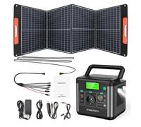 SWAREY Generatore Solare Portatile 222Wh con Pannello Solare Monocristallino 100W 18V AC/DC/USB/QC3.0/Tipo-C Generatore di Corrente per Campeggio RV Outdoor Camper Case Giardino Barche