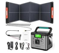 SWAREY Generatore Solare Portatile 518Wh con Pannello Solare Monocristallino 100W 18V AC/DC/USB/QC3.0/Tipo-C Generatore di Corrente per Campeggio RV Outdoor Camper Case Giardino Barche