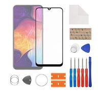 SwarKing Vetro frontale vetro esterno esterno esterno lente di ricambio compatibile con Samsung Galaxy A50 con kit di riparazione