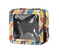 Swarm Bats on Black - Beauty case trasparente impermeabile da donna, organizer per cosmetici con cerniera, Stampa leopardata, Taglia unica