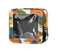 Swarm Bats on Black - Beauty case trasparente impermeabile da donna, organizer per cosmetici con cerniera, Conchiglie diverse forme e stelle marine, Taglia unica