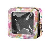 Swarm Bats on Black - Beauty case trasparente impermeabile da donna, organizer per cosmetici con cerniera, Acquerello fresco piccolo estivo, 1 Size