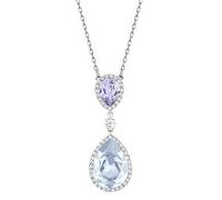 Swarovski 5113782 Christie Double Pear Necklace - Blue and Purple Crystals, Rhodium-Plated