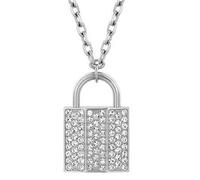 Swarovski 5120620 Case Padlock Pendant Necklace - Clear Crystal Pavé, Rhodium-Plated
