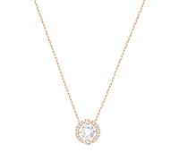 Swarovski 5294870 - Collana da donna Sparkling Dance Round, placcata in oro rosa, lunghezza 38 cm, colore: Bianco
