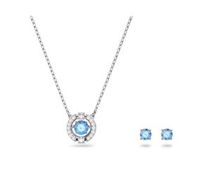 Swarovski 5480485 Set Swarovski Sparkling Dance Taglio tondo Blu Placcato Rodio