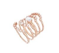 Swarovski 5486809 Set 5 Anelli Penélope Cruz Moonsun Bianco Oro Rosa Taglia 58