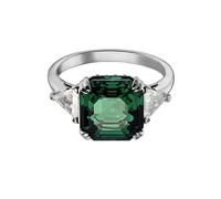 Swarovski 5515712 Anello Attract Trilogy Verde Placcato Rodio Taglia 52