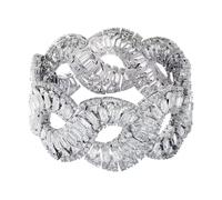 Swarovski 5598351 Braccialetto Hyperbola Taglio misto Onda Bianco Placcato Rodio